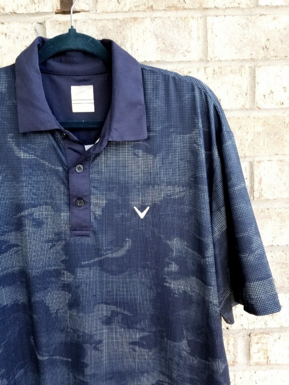 CALLOWAY GOLF POLO Shirt (Men XL/2x Chest 50") NAVY/ WHITE CAMO DriFit *READ*